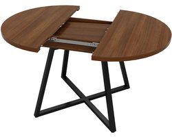 Gudalio Tafel - Eettafel - Keukentafel - Eetkamertafel - Rond - 100-140 cm - 4-6 Persoons - Uitschuifbaar - Hout - Zwart - Bruin