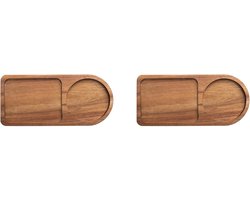 Guihydur 2 x koffieservies, hout, aanrecht voor het serveren van eten, koffie, theeservies, tafeldecoratie, accessoires C