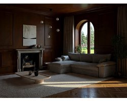 GUILLERMO Hoek Slaapbank – 4-Persoons Ribfluwelen Bank met Slaapfunctie en Lade – Lichtgrijs – Uitklapbare Bank voor Woonkamer, Lounge en Gasten – Afneembare Kussens – Duurzaam Hout en MDF-Novihome