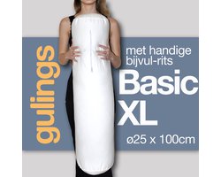Guling BasicXL Rolkussen met sleeve denim - Body pillow ø25 x 100 cm, Fors en Stevig, Extra Ondersteuning voor Zijslapers, met Bijvulrits