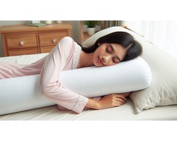 Guling.nl Gulings - Hybride 1,5Kg Traagschuim met Koudschuim vlokkenGoeling Bantal Pollo XLarge ~125xØ~25-26cm. Voelt iets steviger aan. Met bijvul rits. Drukverlagend en vormvast. Fijn tegen reuma, arthrose of drukpijn. Voor Rug Zij of slaper
