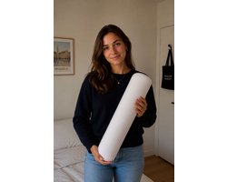 Guling.nl Mini Rolkussen Medium 450gr – Traagschuimvulling – ~45×Ø15-20cm – Ergonomisch Ortho Vital Lichaamskussen voor Rug, Nek, Knieën & Heupen – Drukverlagend & Vormvast – Verlichtend bij Reuma, Artrose & Drukpijn – Voor een Betere Nachtrust