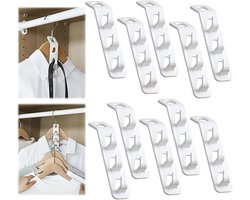 GUOYOU 10 stuks kleerhangers, ruimtebesparend, kleerhangers, verbindingshaken, kledinghangers, haken, kledinghangers, universele maat, voor hout, kinderen, fluweel, metaal, kleerhanger, badkamer,