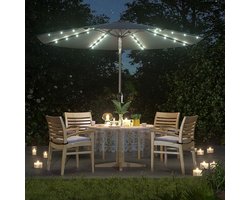 GURU Parasol voor de tuin met LED-zonneverlichting, 3m, UPF 50+, Kantelbaar, Crankbediening, Zonder voetstuk, Ø 300 cm