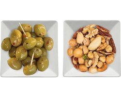 Gusta - 2-delige set wit - serveerbakjes - 8 x 8 x 2,7 cm