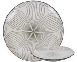 Gusta Bord ø16.5cm Grijs Wire Flower - set 4 stuks