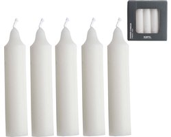 Gusta - Dinerkaarsen - Wit - ø2x10cm - set 5 stuks