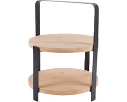 Gusta - Etagere/serveertoren - Bamboe - 2 laags - 39 cm