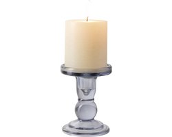 Gusta - Kaars op Kandelaar - Blauw Wit - ø8,5cm