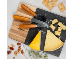 Gusta kaasmesjes hout - metaal en hout 3-delig - acacia hout