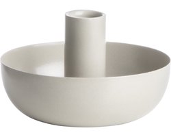 Gusta - Kandelaar - Taupe - Metaal - ø12x8cm