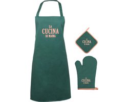 Gusta - Keukentextiel - Schort - Ovenwant - Pannenlap - Giftset - Cadeau