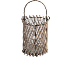 Gusta - Lantaarn - Grijs - Rotan - ø16x16cm