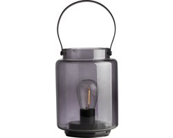 Gusta - LED Lantaarn glas - Sfeerlantaarn - LED lamp - Kampeer lantaarn - Windlicht - ø12 x 18cm