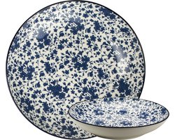 Gusta - Pastabord rond - ø 21,5cm - Porselein - Floral - Out of the Blue - Saladebord