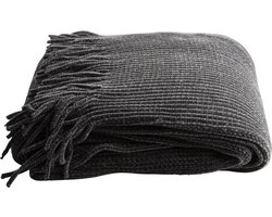 Gusta - Plaid - Donkergrijs - Chenille - 152x127cm