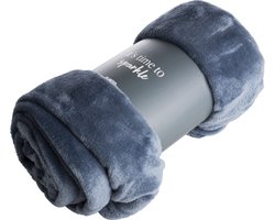 Gusta - Plaid - Fleece - Blauw - 130x160cm