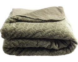 Gusta Plaid woondeken Teddy Groen 130 x 160 cm