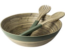 Gusta - Saladeschaal met Bestek - Groen - ø30cm