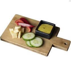 Gusta Serveerplank Small | Bamboe | Incl. Aardewerk Schaaltje | Borrelplank | Serveerplank