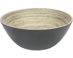 Gusta - serveerschaal/kom  ø20x8cm Bamboe Zwart