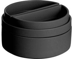 Gusta - Serveerset - 4 schaaltjes - Stapelbaar - Zwart - ø14,7x8cm