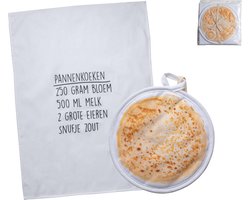 Gusta - Theedoek - Pannenlap - Wit met Print
