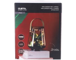 Gusta - Vaas voor Plant Terrarium - Led lampje - 17,8x16,3x22,3cm