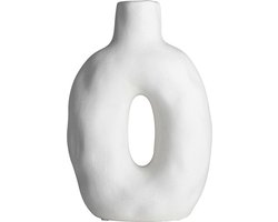 Gusta - Vaas - Wit - Ovaal - 14,6x7,6x21,8cm