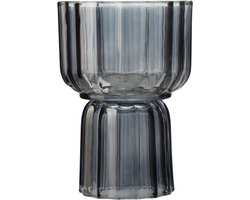 Gusta waxinelichthouder blauw - Waxinelichthouders - Glas - 10,5x15,5cm