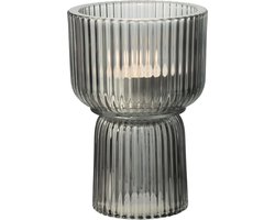 Gusta waxinelichthouder grijs - Waxinelichthouders - Glas - 10,5x15cm