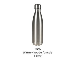 Gusta XXL Supergrote Drinkfles 1 Liter 1000ML! - RVS Isoleerfles - BPA Vrij - Dubbele wand - 12 Uren Warm - 24 Uren Koud - Thermosfles