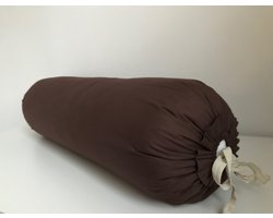 Gustiana® Guling - Rolkussen - Sluimerrol Kapok - met wasbare sloop - L85 x B35 x ø20 cm - Bruin