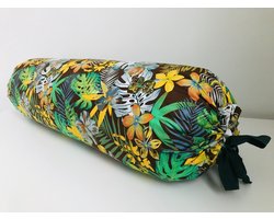 Gustiana® Guling - Rolkussen - Sluimerrol Kapok met wasbare sloop - L85 x B35 x ø20 cm - Tropisch bruin