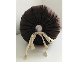 Gustiana® Losse Sloop/Hoes voor Rolkussen - Guling - Sluimerrol - L85 x B35 x ø20 cm - Bruin