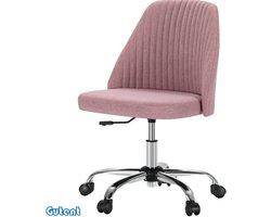 Gutent Bureaustoel-armloos-verstelbare-draaistoel-moderne-stijl-verstelbaar-stof (met wielen)-Roze