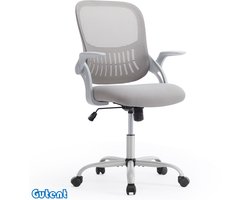 Gutent Bureaustoel-Hoge Stoel voor Staand Bureau-Met Verstelbare Beenringen-Counter Hoogte-Grijs