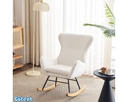 Gutent Hoge rug schuilstoel-Moderne stijl-teddy-leisure stoel-eenpersoonsbankstoel-moederstoel-kinderstoel-Wit