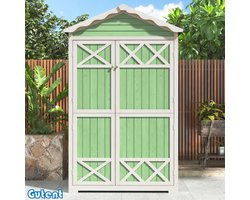 Gutent Houten berging voor buiten - Patio berging - Bestand tegen verbleking - Bestand tegen weersinvloeden - Veilig & betrouwbaar - Milieuvriendelijk - Groen