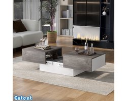 Gutent Salontafel - met uitschuifbare tafel - Opbergruimte - Grijs