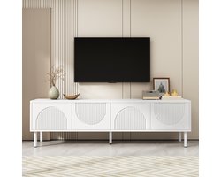 Gutent TV-meubel - 180 cm - matte afwerking - kabelmanagementfunctie - Wit