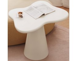 Guyii Bijzettafels Zijtafel,59*43*50cm,theetafel Modern Onregelmatige design zijtafel wit, minimalistische stijl op de bank, decoratieve meubels woonkamer, slaapkamer, leeshoek, bespaart ruimte, Easy to Assemble，side table，Couchtisch