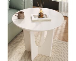 Guyii Bijzettafels/Zijtafel 60*60*53cm theetafel ModernRonde bijzettafel, Woonkamertafel minimalistisch Koffietafel wit, Table for Bedroom, Office, Small Spaces, Easy to Assemble，Couchtisch