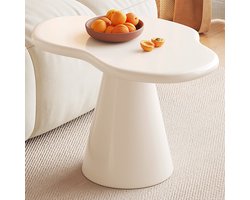 Guyii Design Bijzettafel – Organische Vorm – Crèmekleur – 60 cm – Moderne Salontafel voor Woonkamer