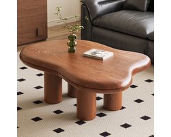 Guyii Design salontafel hout – moderne organische vorm – massief hout look – lage koffietafel woonkamer – Scandinavisch stijl