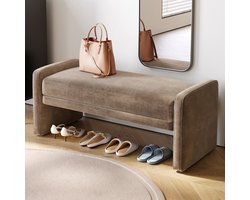 ﻿ Guyii Meubella Poefs,Vervangingsschoenenbank bij de ingangsporte,Bankje in de hal,Stoel in de woonkamer,diepbruine slaapkamer bank, moderne ingang bank, comfortabele schoen veranderende kruk voor ingang, slaapkamer, woonkamer