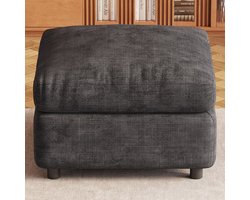 Guyii Meubels bank Voetbank met zachte – 68×68×44 cm – Donkergrijs fluwelen hocker met opbergruimte sofa – Moderne poef voor woonkamer of slaapkamer