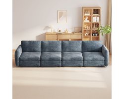 Guyii Meubels Bank,4-Zitsbank – Comfortabele Tweezitsbank met Armleuningen – 165cm*77cm*83.5cm –Comforabele Blauwe Stofbank