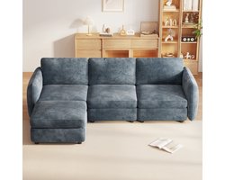 Guyii Meubels Bank,4-Zitsbank,Moderne Hoekbank met Opbergruimte – Comfort en Stijl in Één，L-vormige 4-zitsbank