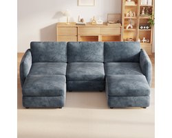 Guyii Meubels Bank,5-Zitsbank,Moderne Hoekbank met Opbergruimte – Comfort en Stijl in Één，U-vormige 5-zitsbank